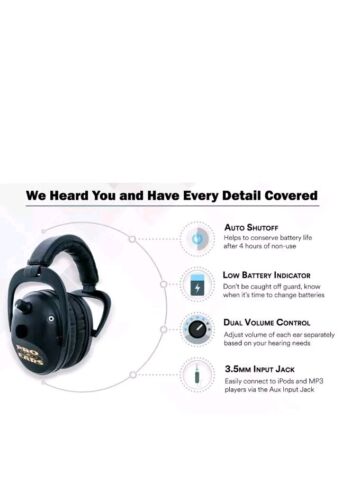 Pro-Ears P300 Predator Gold Electronic Earmuffs, NRR 26 - Black: GSP300B