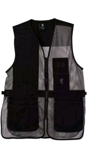 BROWNING Junior Trapper Creek Mesh Breathable Shooting Vest, Gray/Black - Large