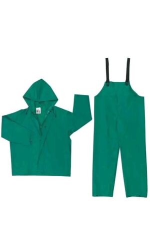MCR Safety Dominator Series Jacket with Zipper Front and Bib Pants, Green, 9X