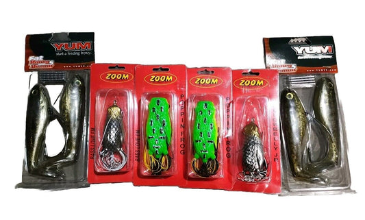 (6) Zoom Bait Company Hollow Belly Jr Frog 142-397 Topwater Lures SHAD