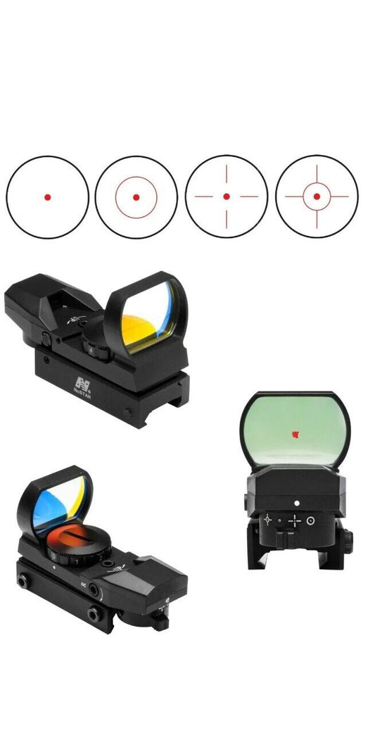 VISM Red Dot 4 Reticle Reflex Sight Site Optic BLACK Weaver Mount