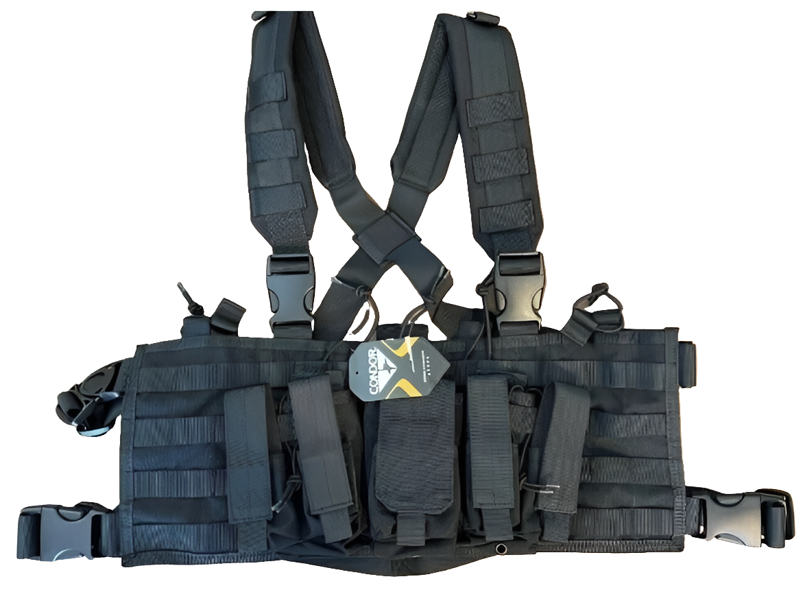 CONDOR MCR5-002 Recon Chest Rig Adjustable Tactical Modular Vest Black